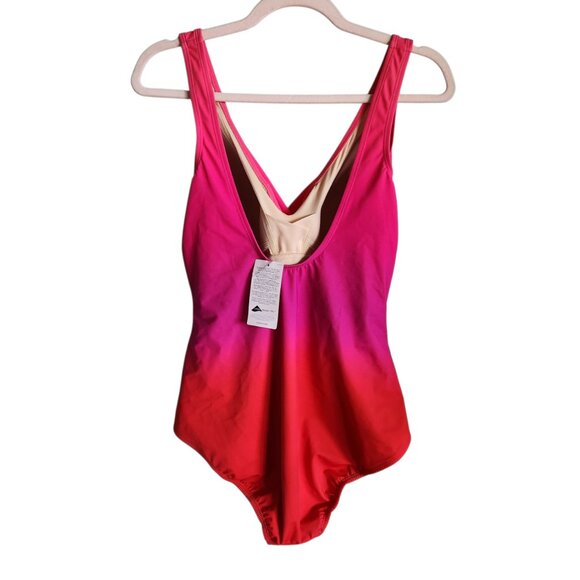Lands End Swimsuit 14 Long Tall 14L Pink Women's SlenderSuit One Piece Bathing - Picture 4 of 9